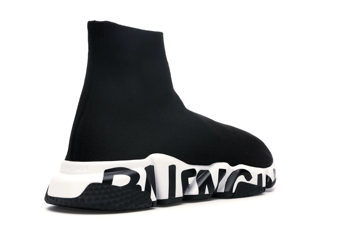 Vue 32 de Balenciaga Speed Graffiti Trainers Black White