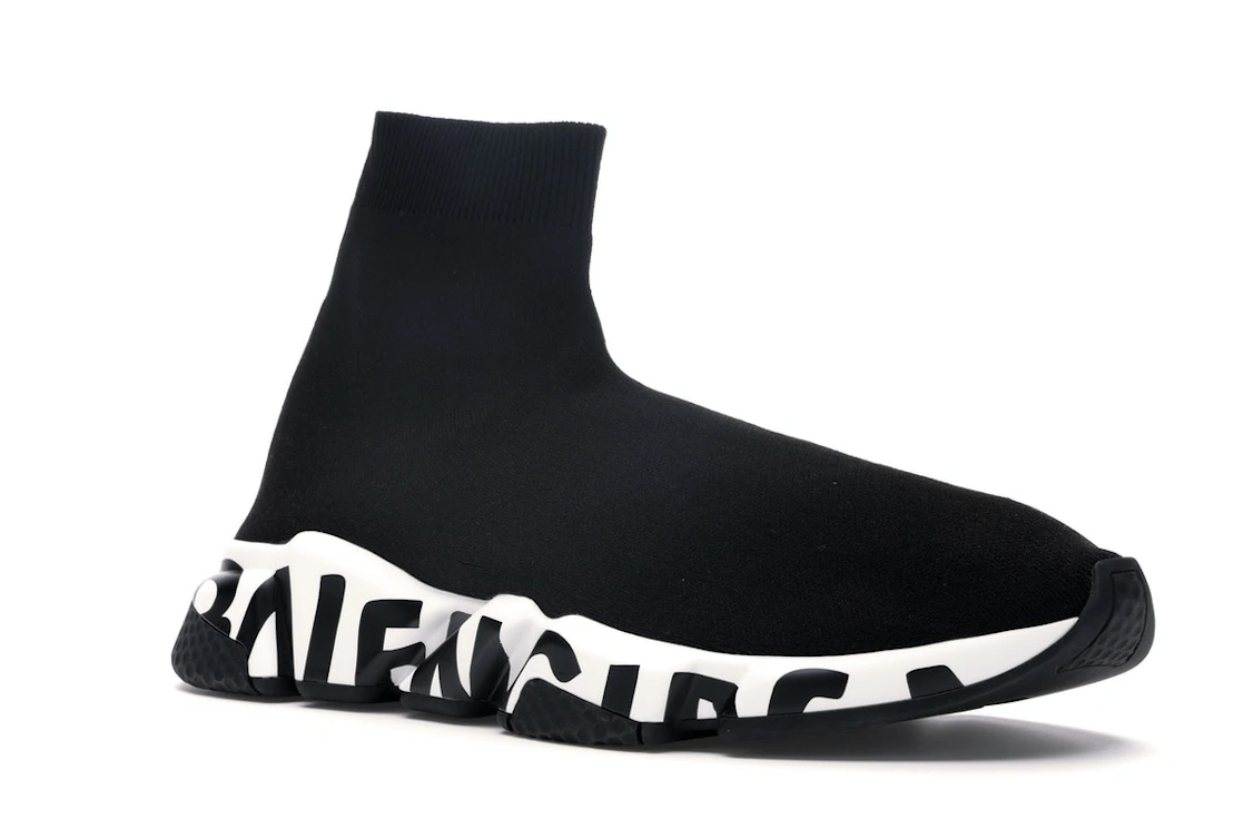 Vue 5 de Balenciaga Speed Graffiti Trainers Black White