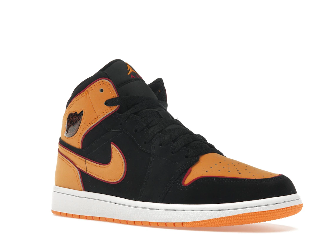 Vue 5 de Jordan 1 Mid Fat Tongue Black Orange