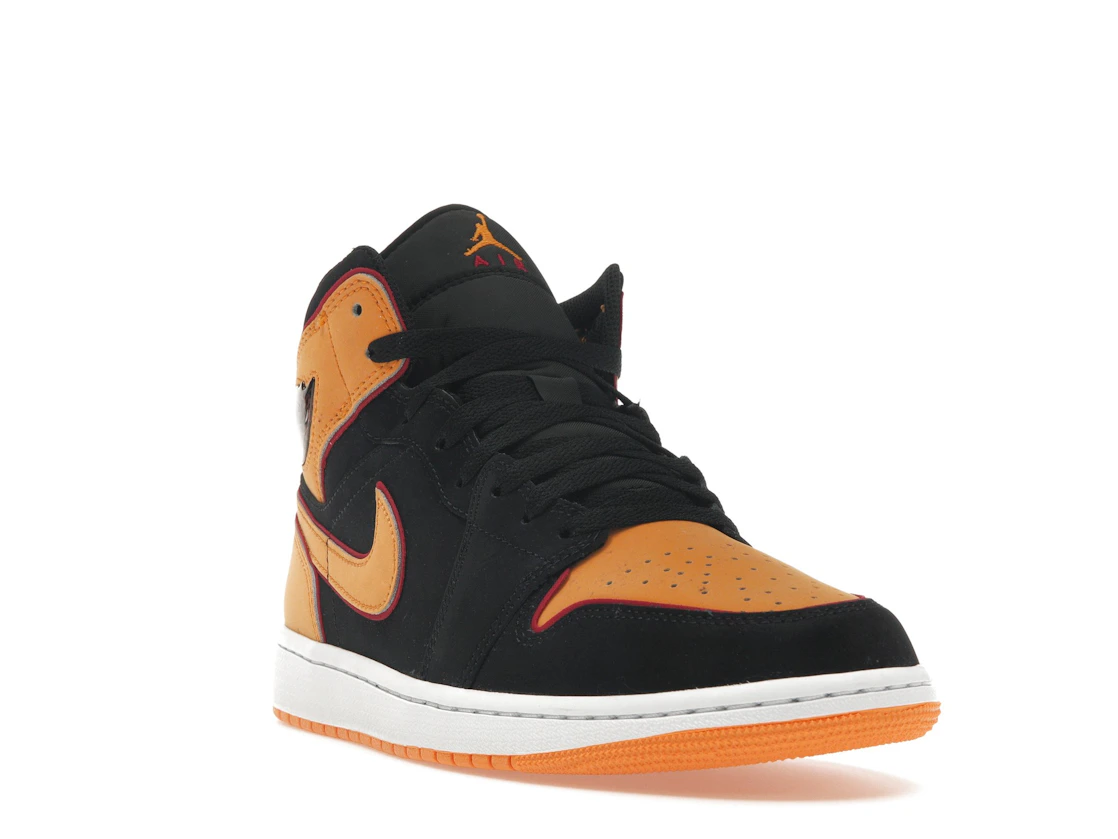 Vue 7 de Jordan 1 Mid Fat Tongue Black Orange