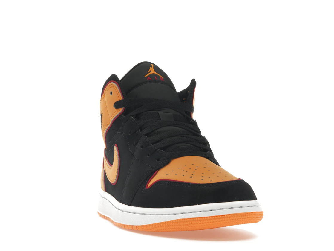 Vue 8 de Jordan 1 Mid Fat Tongue Black Orange