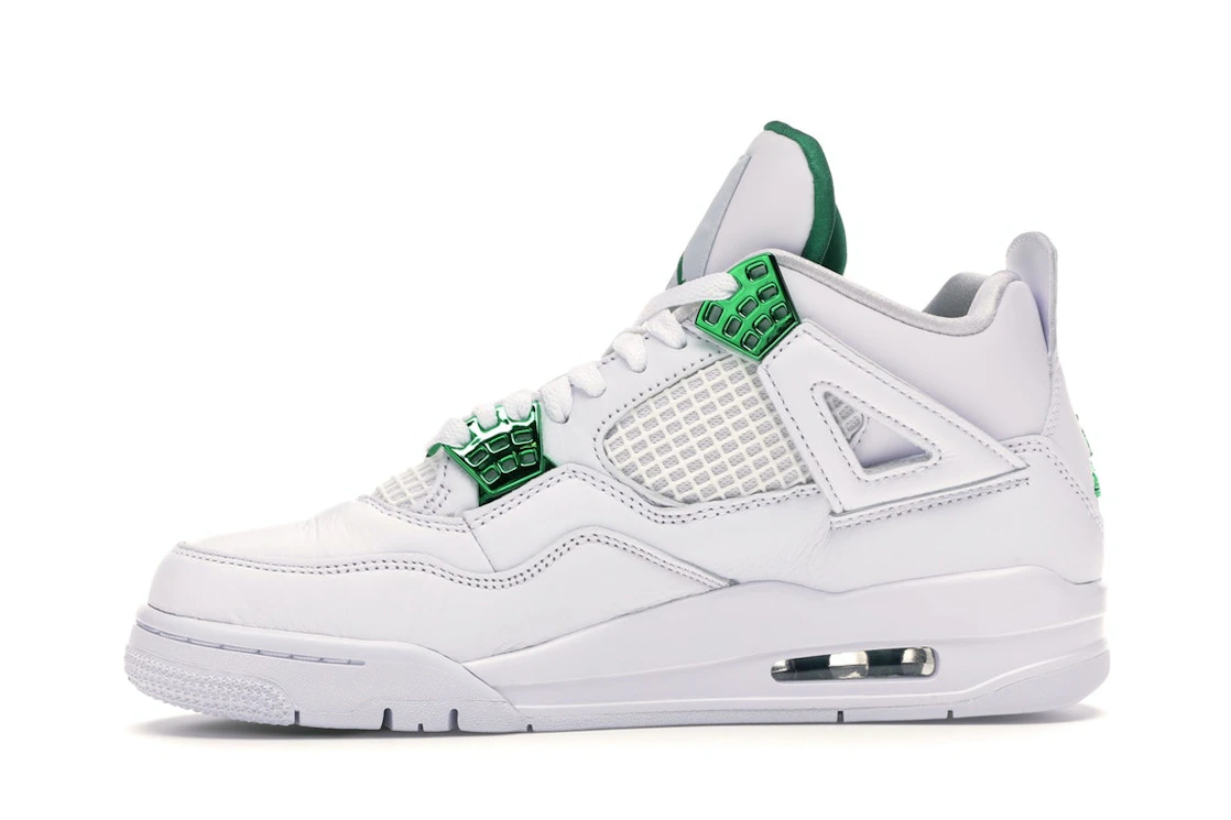 Vue 18 de Jordan 4 Retro Metallic Green