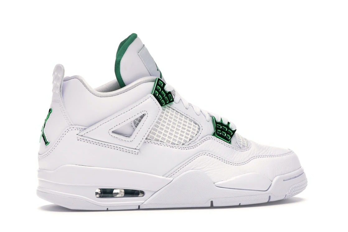 Vue 35 de Jordan 4 Retro Metallic Green