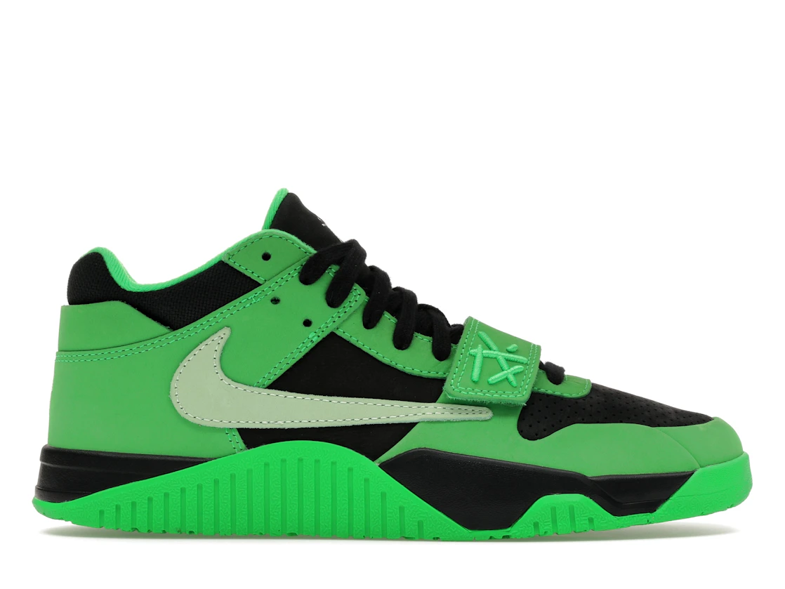 Vue 1 de Jordan CJ1 T-Rexx Travis Scott Green Spark