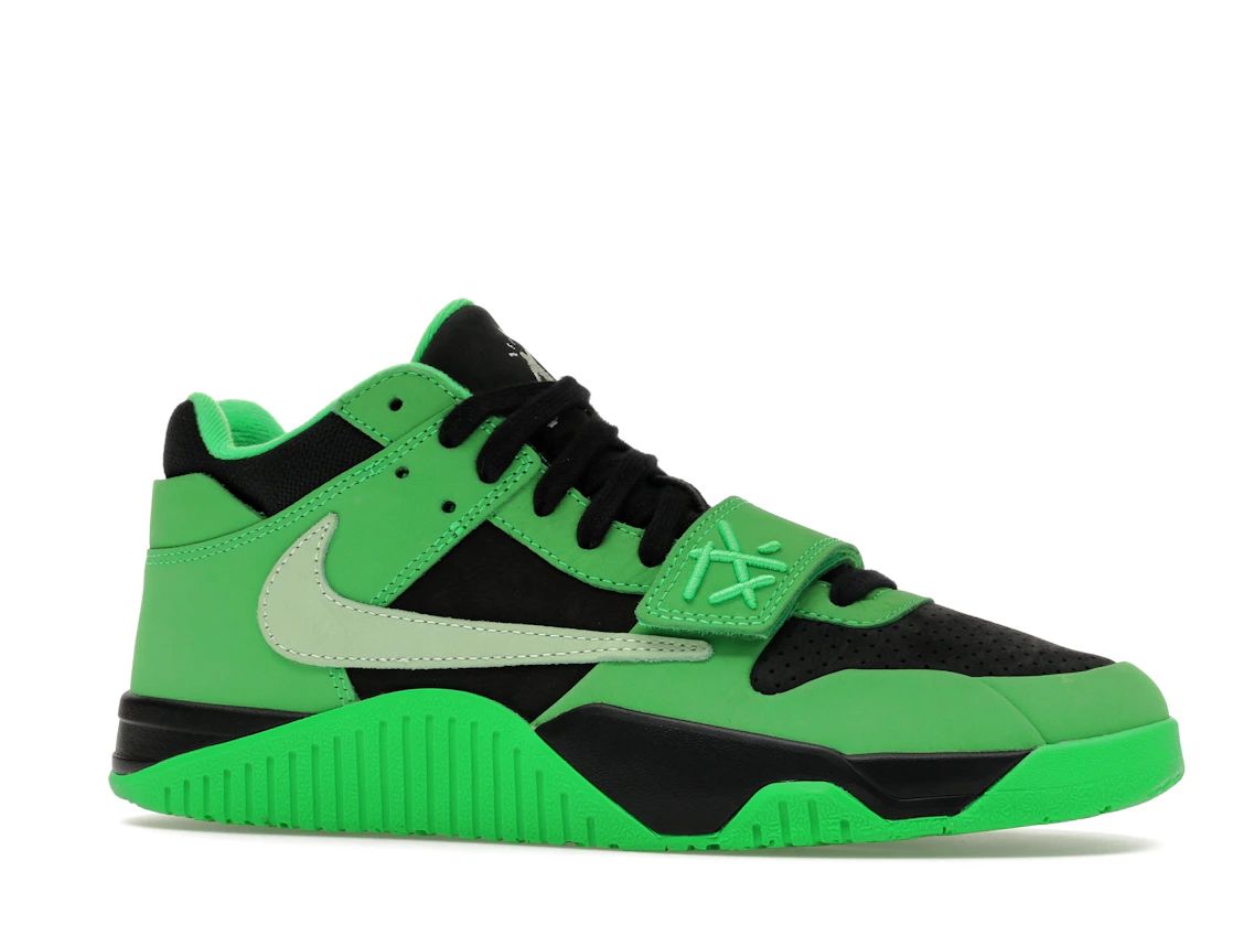 Vue 3 de Jordan CJ1 T-Rexx Travis Scott Green Spark