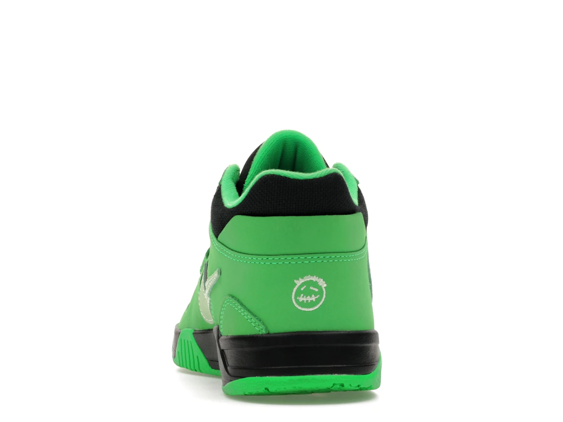 Vue 27 de Jordan CJ1 T-Rexx Travis Scott Green Spark