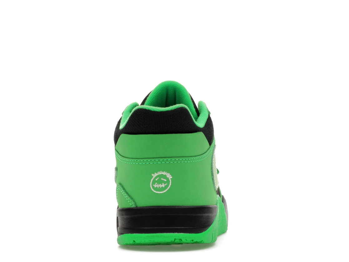 Vue 28 de Jordan CJ1 T-Rexx Travis Scott Green Spark