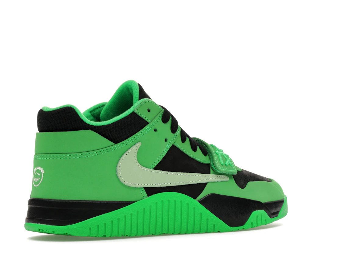 Vue 33 de Jordan CJ1 T-Rexx Travis Scott Green Spark