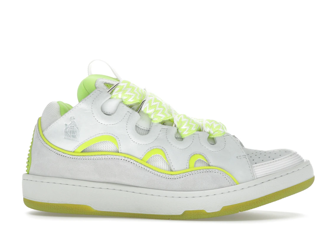Vue 2 de Lanvin Curb Sneaker White Fluo Yellow