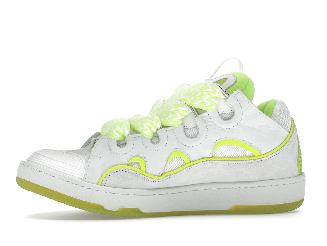 Vue 18 de Lanvin Curb Sneaker White Fluo Yellow