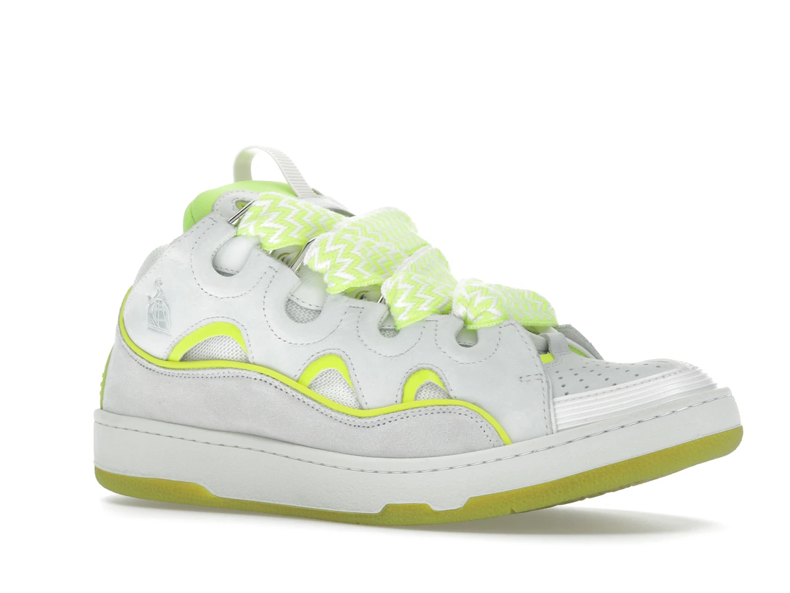 Vue 4 de Lanvin Curb Sneaker White Fluo Yellow