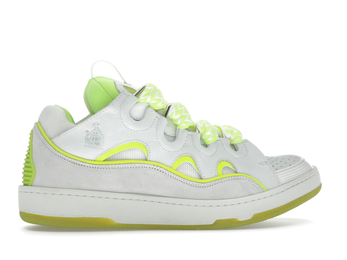 Vue 36 de Lanvin Curb Sneaker White Fluo Yellow