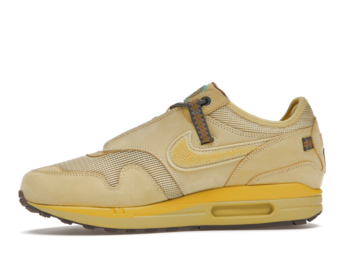 Vue 18 de Nike Air Max 1 Travis Scott Cactus Jack Saturn Gold